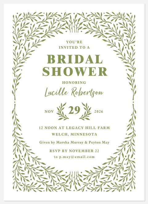 Garden Hedge Bridal Shower Invitations