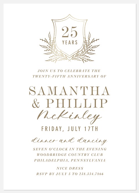 Gweneviere Anniversary Invitations