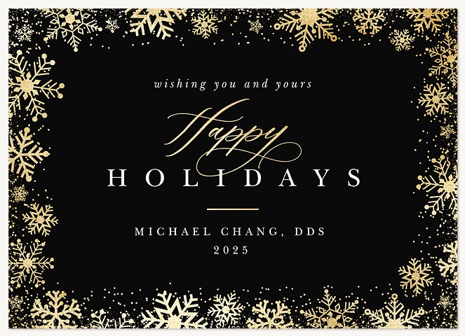 Fanciful Snow Business Holiday Cards