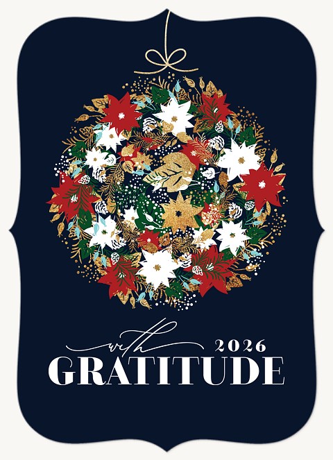 Floral Ornament Business Holiday Cards