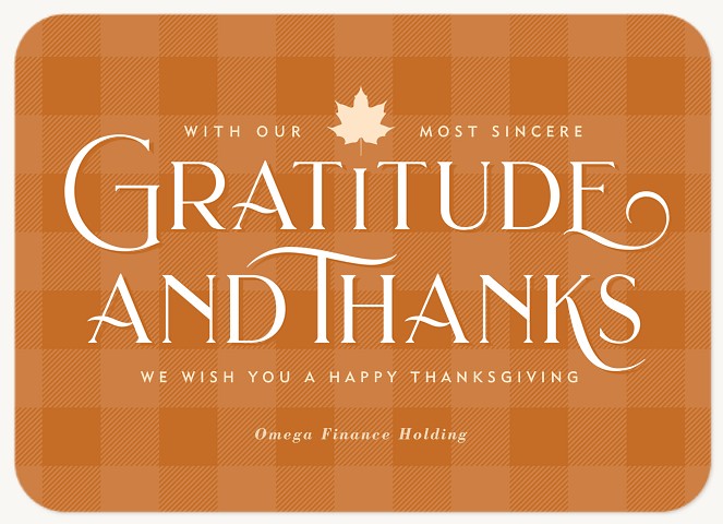 Gratitude & Thanks Business Holiday Cards
