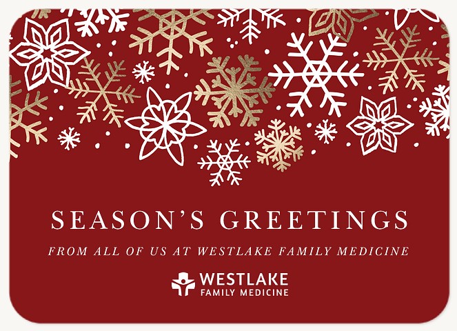 Gilded Snowflakes Business Holiday Cards