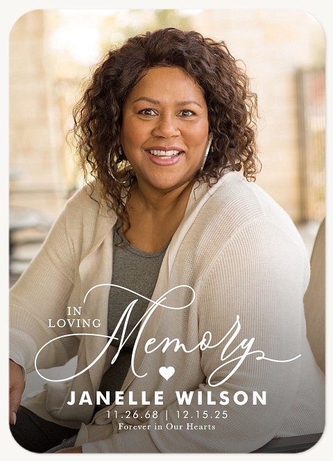 In Our Hearts Memorial & Sympathy Cards