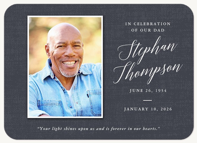 Classic Script Memorial & Sympathy Cards