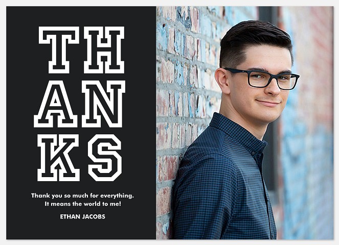 Outlined Thanks Thank You Cards 