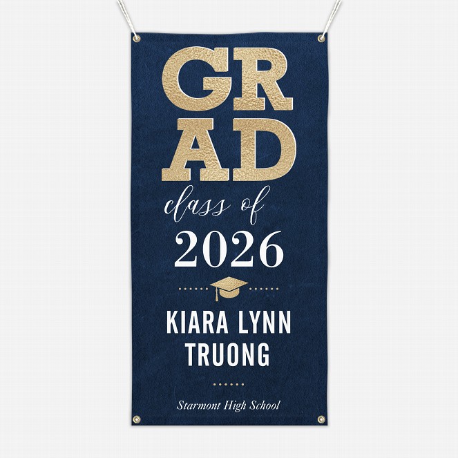 Gold Grad Banner  Graduation Banners