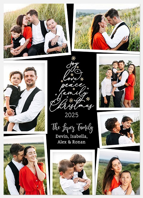 Scripted Pine Holiday Photo Cards