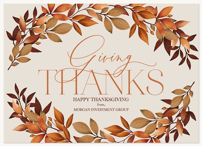 Giving Thanks Business Holiday Cards