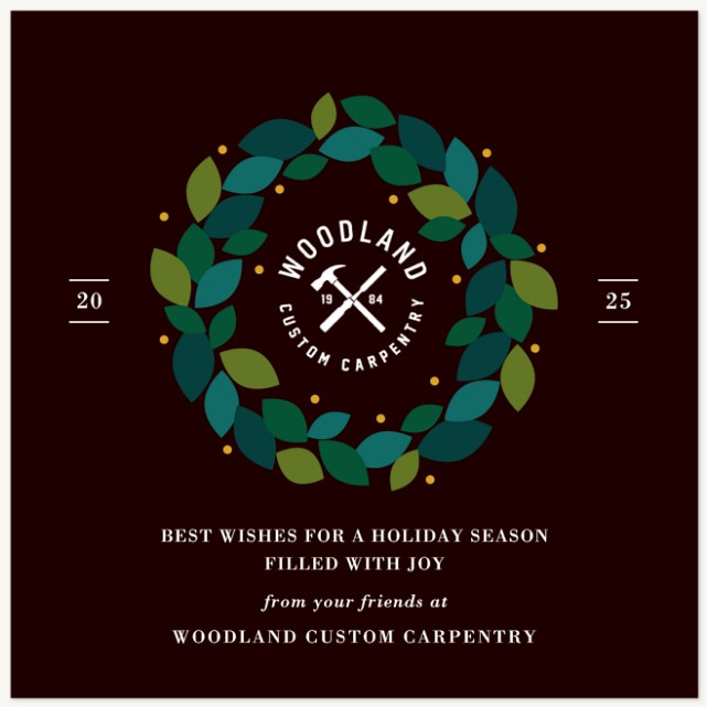 Christmas Wreath Business Holiday Cards