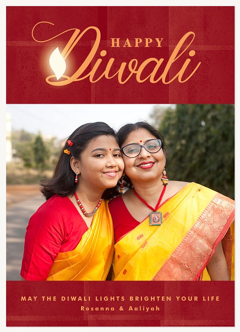 Glowing Light Diwali Holiday Cards