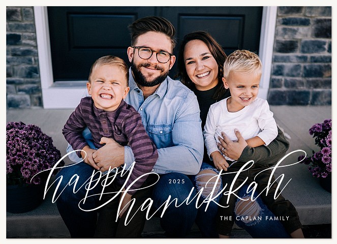 Traditional Script Hanukkah Cards