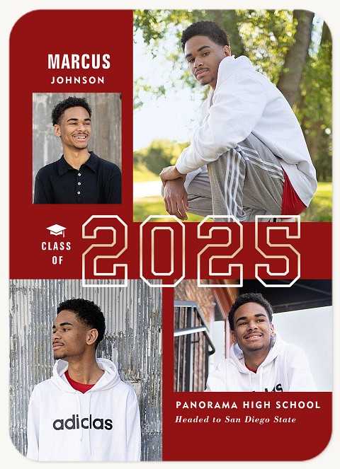 Crimson Varsity Graduation Cards