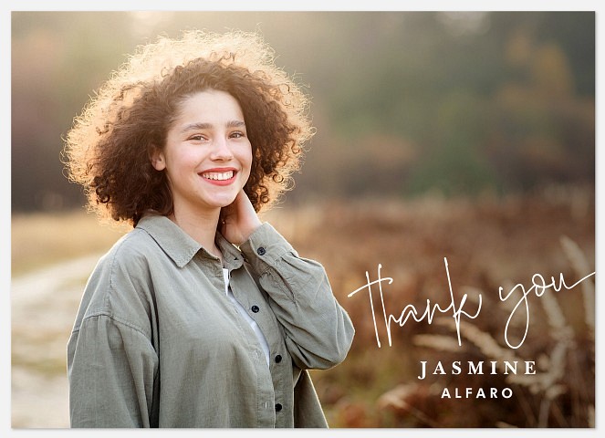 Angled Script Thank You Cards 