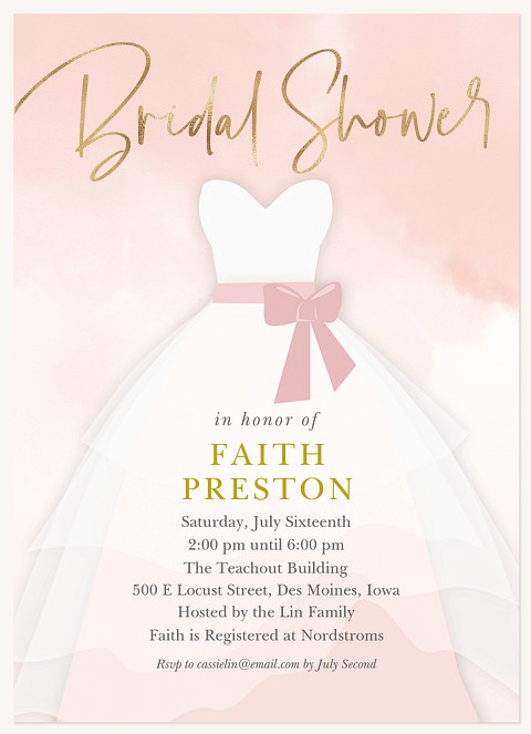 Blush Bride Bridal Shower Invitations