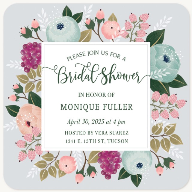Painted Petals Bridal Shower Invitations