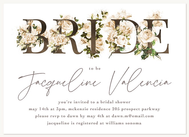 Rustic Floral Bridal Shower Invitations