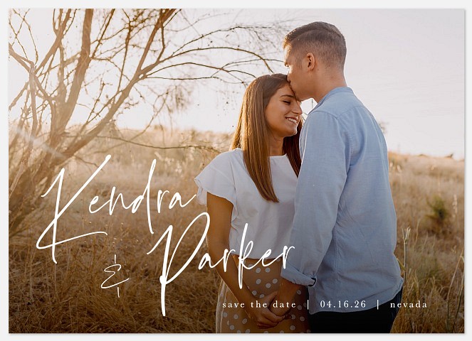 Romantic Calligraphy Save the Date Photo Cards