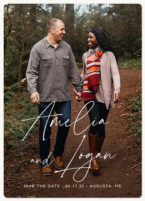 Stacked Signature Wedding Save the Date Magnets