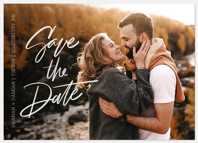 Hand Lettered Script Save the Date Photo Cards