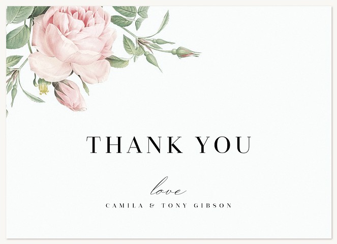 Vintage Rose Thank You Cards 