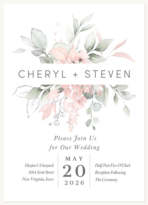 Delicate Bouquet Wedding Invitations