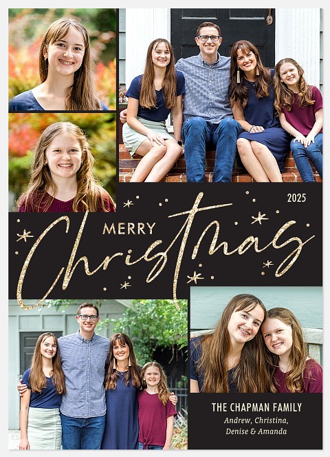 Frosted Sparkles Holiday Photo Cards