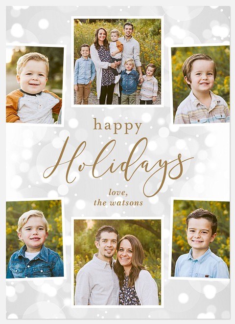 Snowfilled Bokeh Holiday Photo Cards