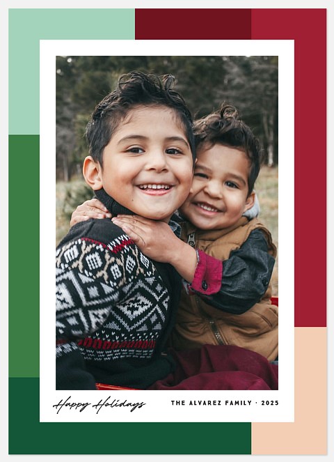 Christmas Colorblocks Holiday Photo Cards