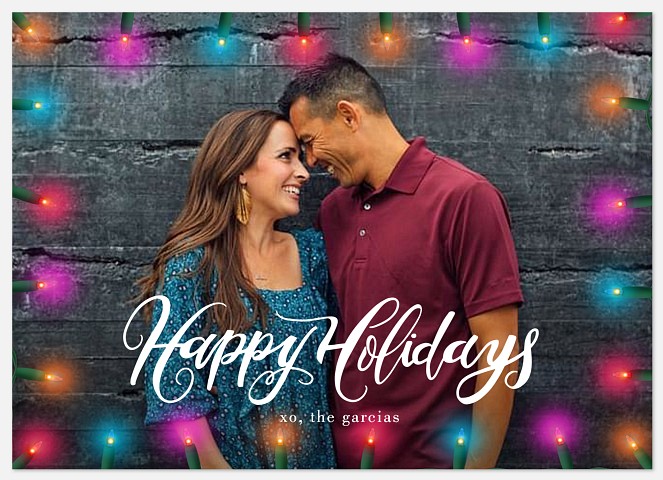 Lights Border Holiday Photo Cards