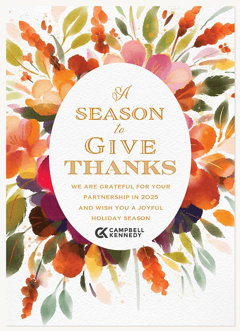 Thankful Season Business Holiday Cards