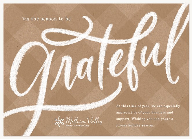 Chalk Art Gratitude Business Holiday Cards