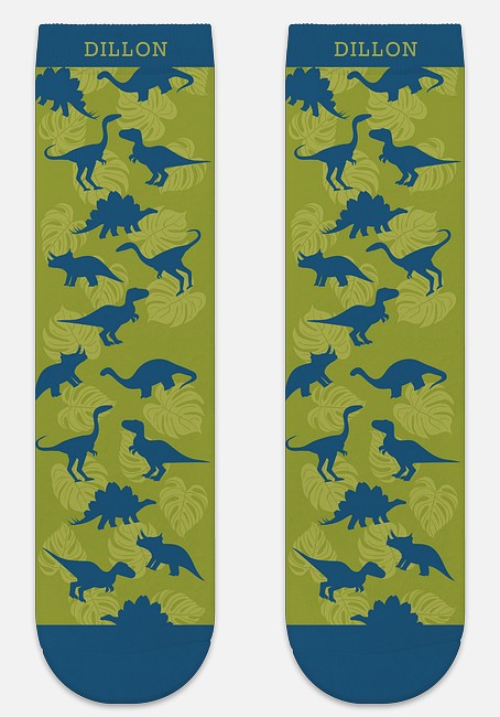 Dinosaurs & Monsteras Custom Socks