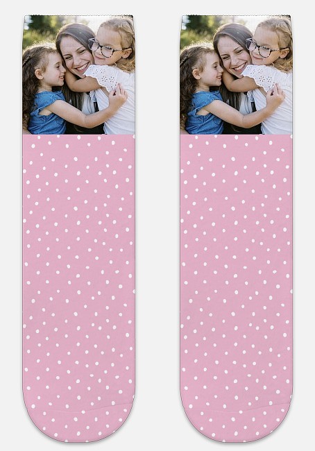 Pink Polka Dots Custom Socks