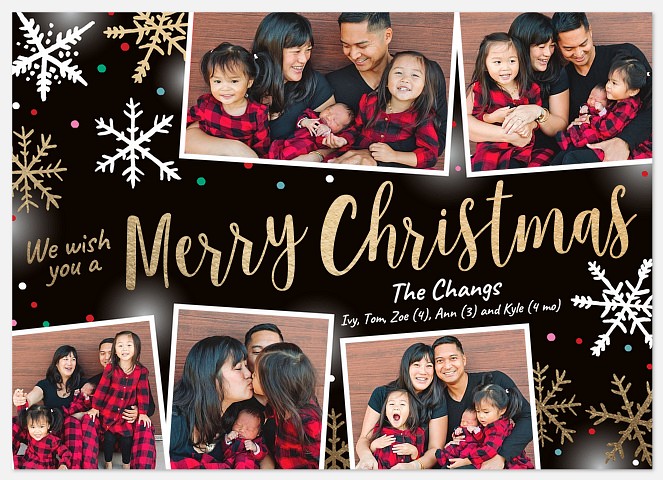 Embellished Snowfall Holiday Photo Cards