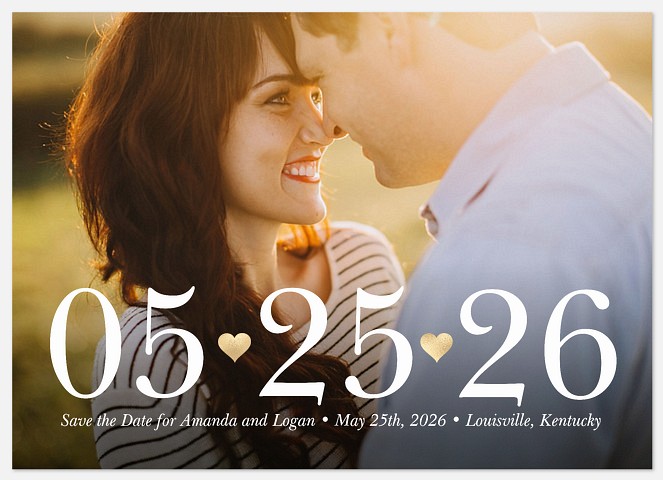 Bold Hearts Save the Date Photo Cards