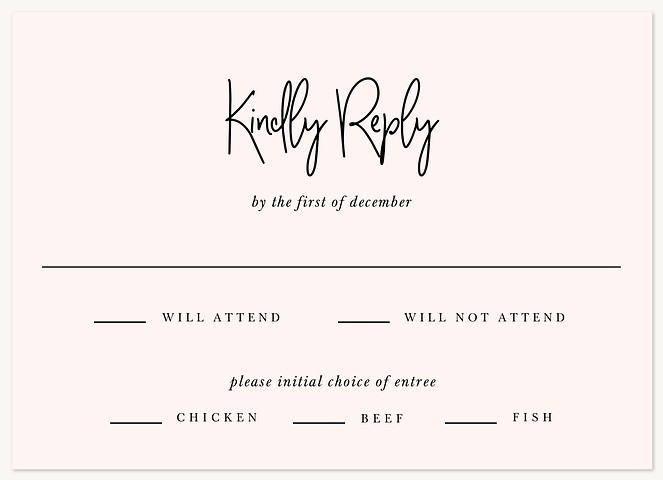 Clean and Classic Wedding RSVP Cards
