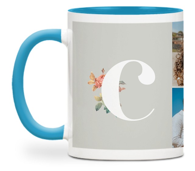Floral Monogram Custom Mugs