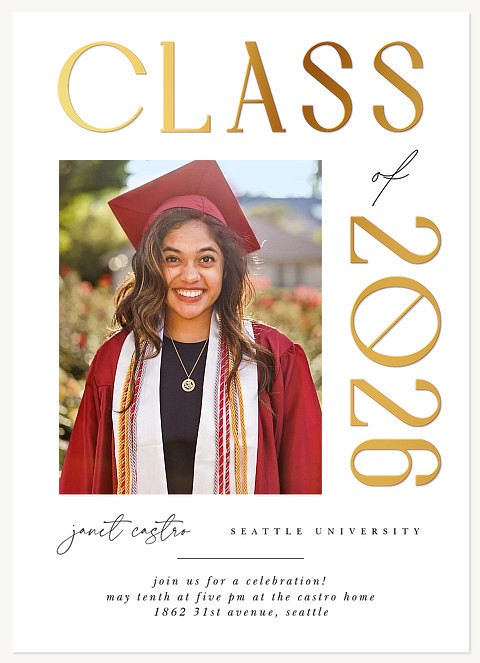 Bold Achievement Graduation Invitations