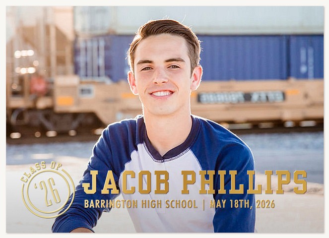 Athletic Serif Graduation Cards