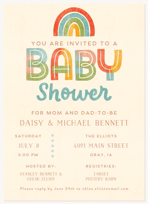 Playful Rainbow Baby Shower Invites