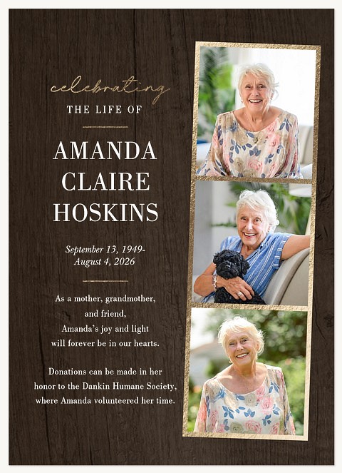 Walnut Honor Memorial & Sympathy Cards