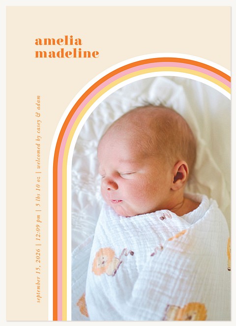 Retro Curve Baby Announcements