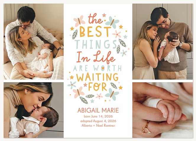 Butterfly Whimsy Baby Announcements