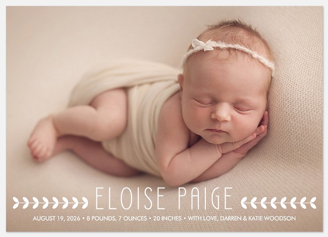 Geo Vine Baby Birth Announcements