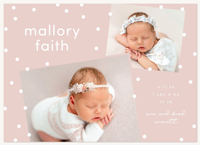 Delicate Confetti Baby Announcements