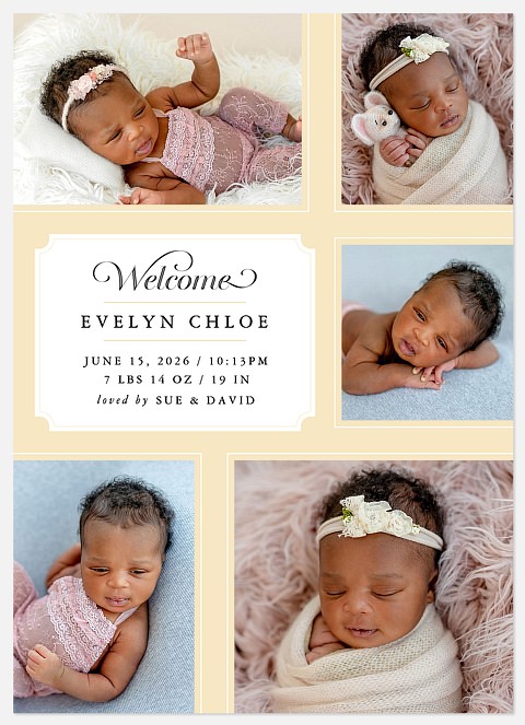 Keepsake Album Baby Birth Announcements