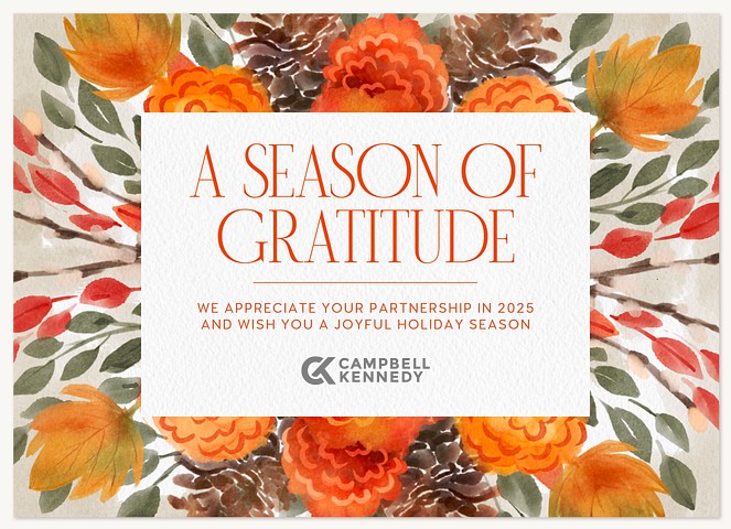 Blooming Botanicals Business Holiday Cards