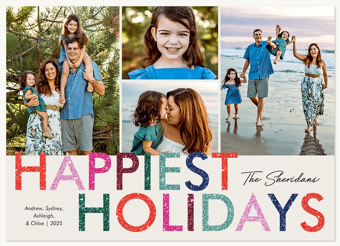 Big Glitter Personalized Holiday Cards