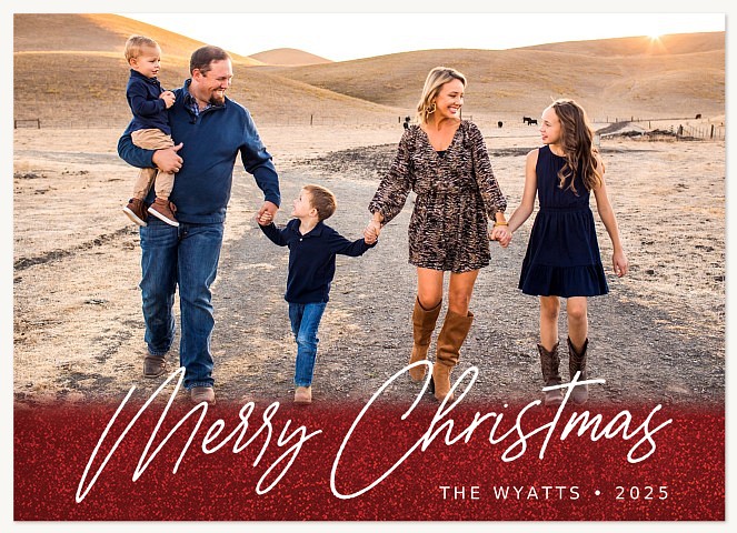 Glitzy Ombre Personalized Holiday Cards