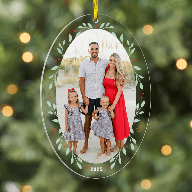 Botanical Border Personalized Ornaments